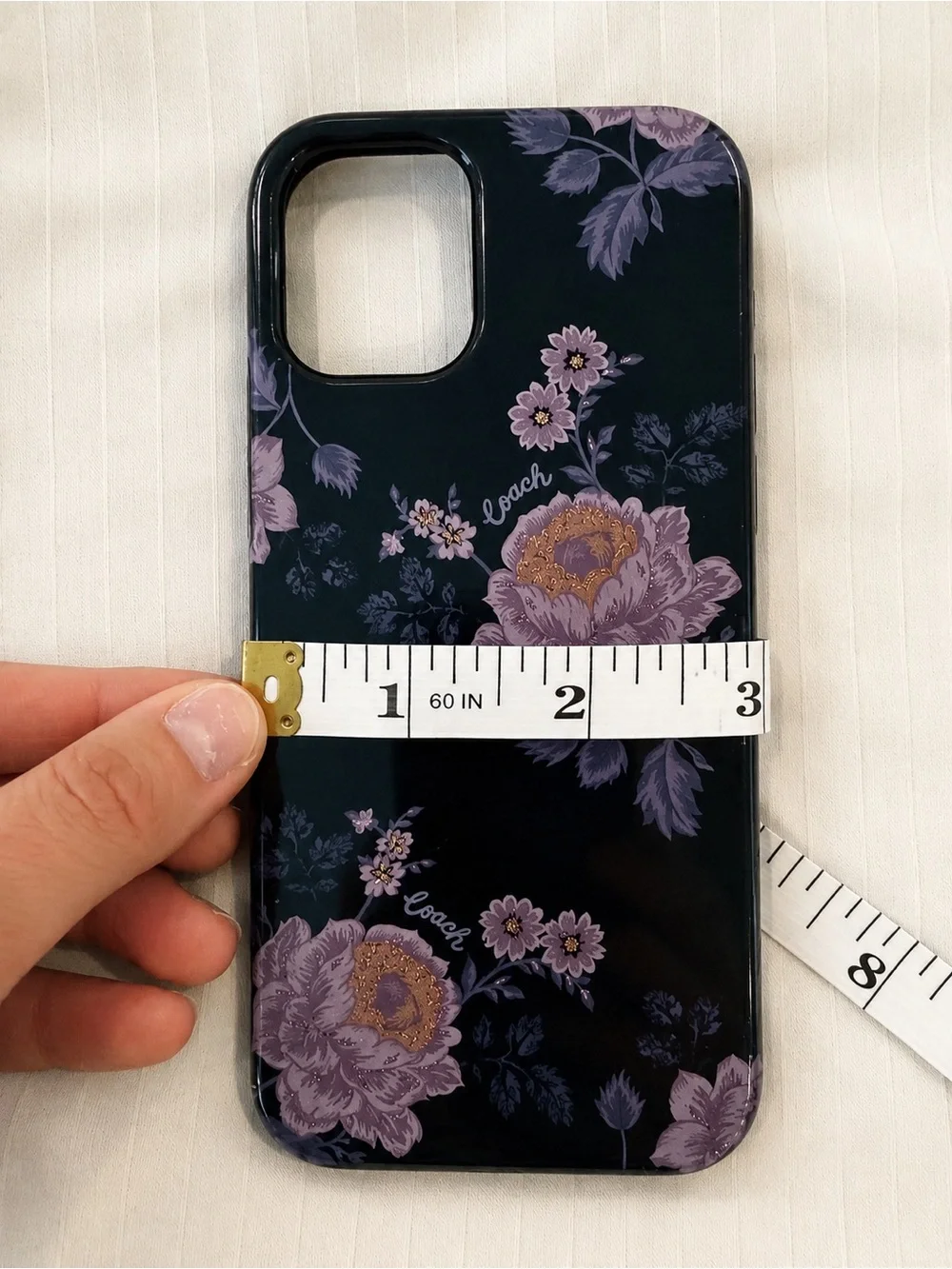 Coach Moody Floral Purple Glitter Case for iPhone 12 Pro Max